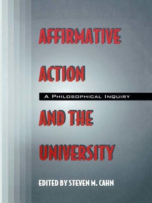 cover image of Affirmative Action and the University